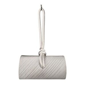 Vintage Cache Silver Pleated Cylinder Clutch Bag Elegant‎ Party Handbag Purse